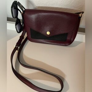 Michael Kors EUC Burgundy and Black Crossbody Bag